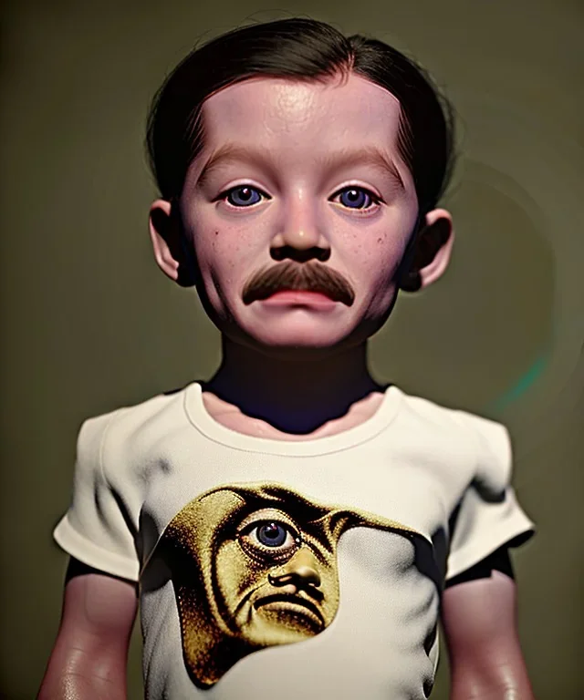 Salvador Dali toddler, full body, dramatic lighting, hyper realistic