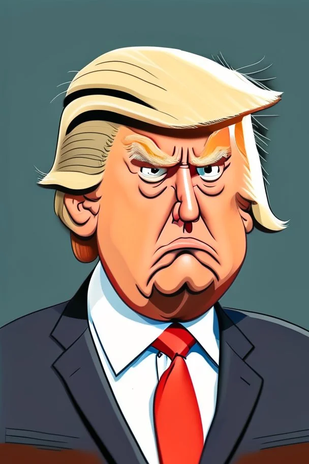 Donald Trump Former President of the United States cartoon 2d