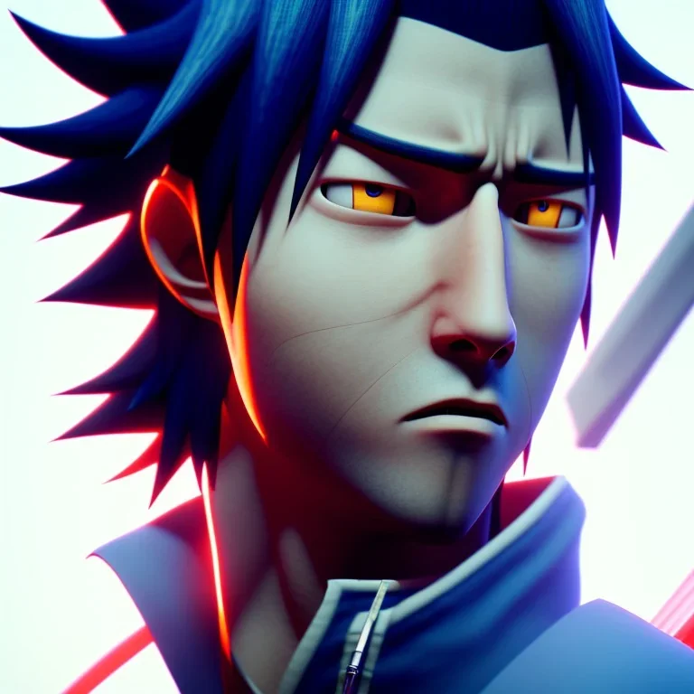  clean artwork of sasuke,naruto , soft lighting, high definition, unreal 5,portrait