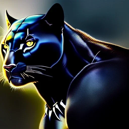 Ultra detailed fullbody Portrait+zoomout in oil on canvas of Black Panther jumping ,extremely detailed digital painting, extremely detailed face,crystal clear Big Glowing eyes, mystical colors ,perfectly centered image, perfect composition, rim light, beautiful lighting, 8k, stunning scene, raytracing, anatomically correct, in the style of robert e howard and Ken Kelley and Ohrai Noriyoshi and Simon Bisley and tomzj1