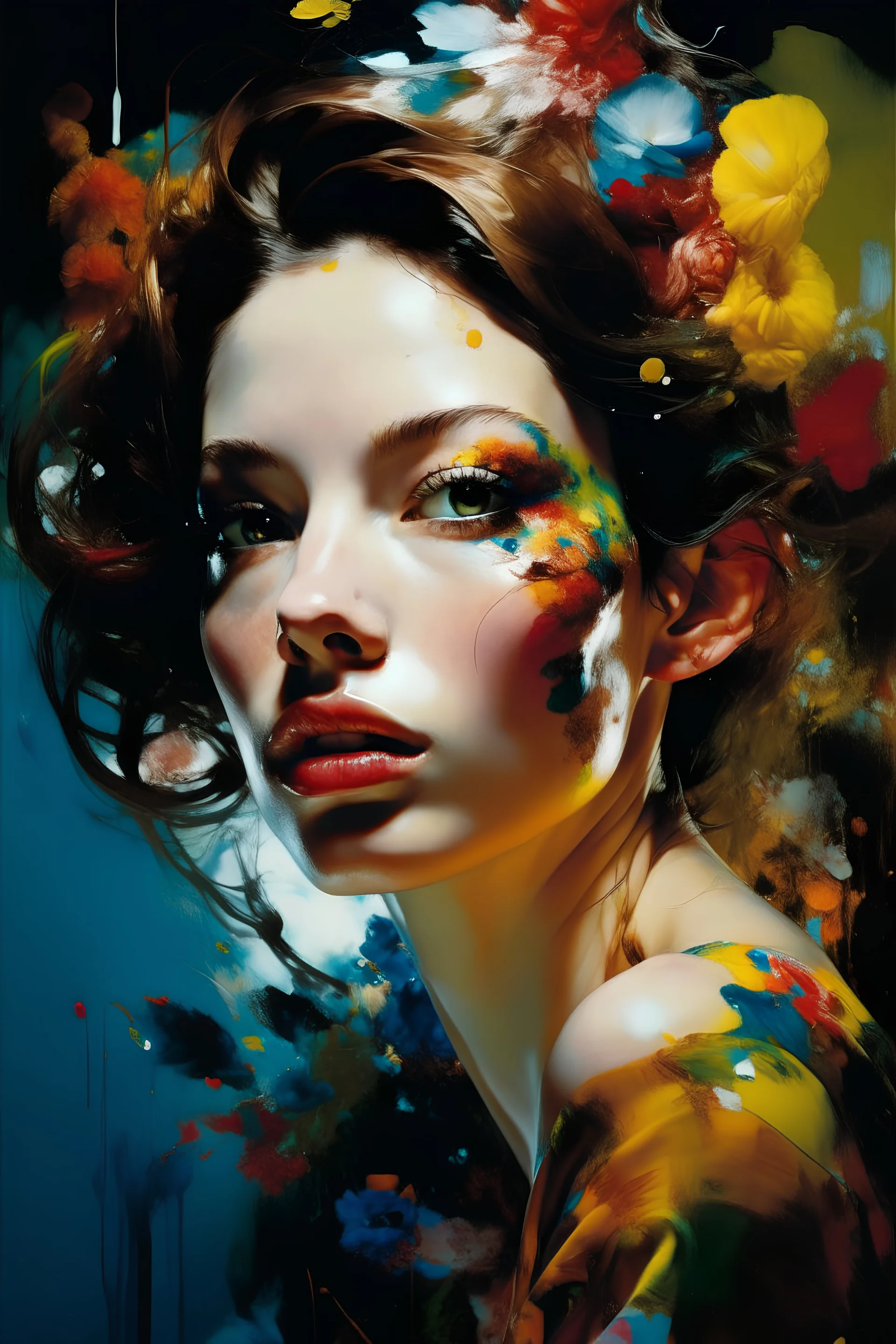 Photorealistic portrait, eye-catching, high resolution, 8K, depth of field, professional lighting, perfect skin texture:: Work of Derek Gores, Miles Aldridge, Jean Baptiste-Carpeaux, Anne-Louis Girodet:: Photography, by (petra collins|roe ethridge, elllen von unwerth, Jan Saudek)