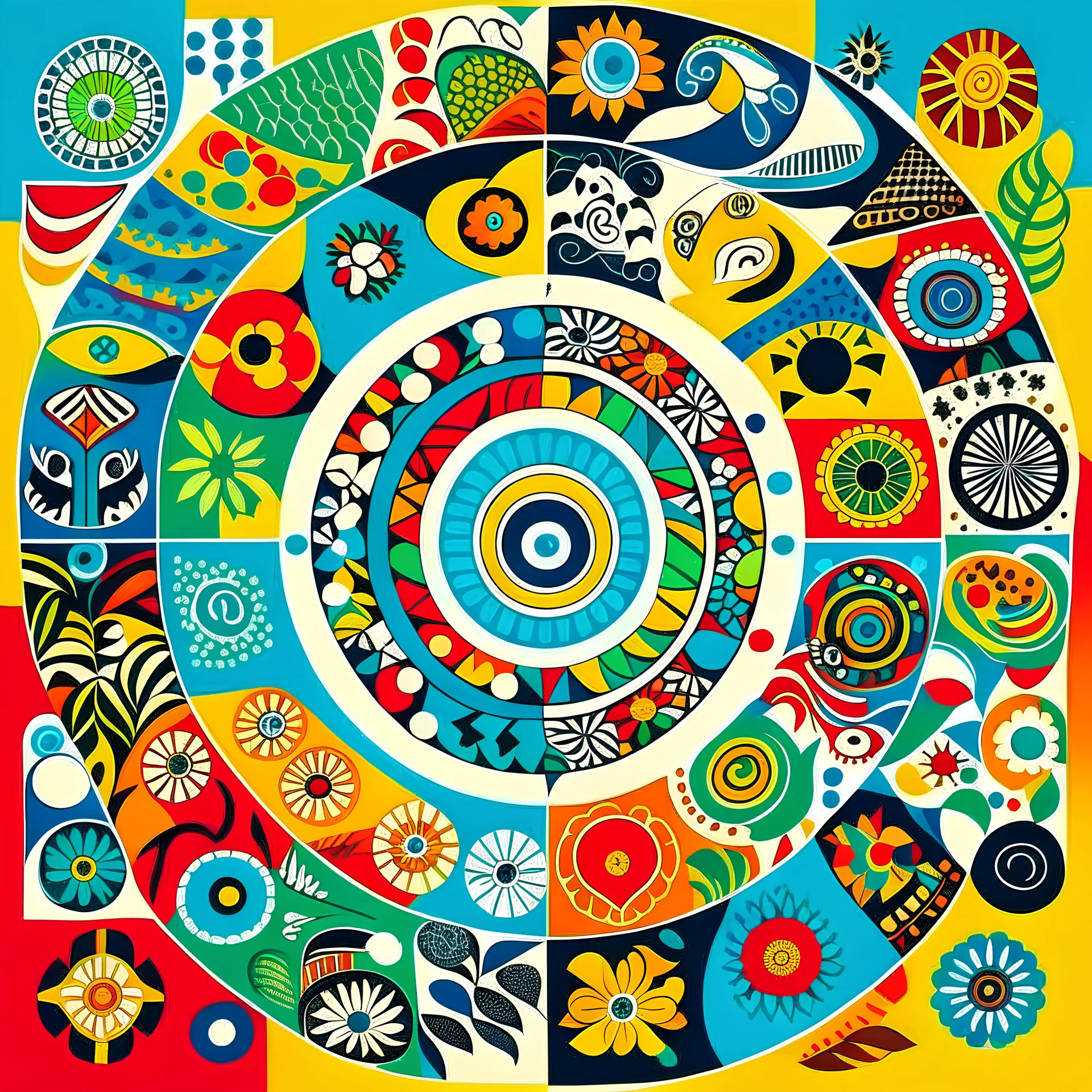Celebrate diversity and cultural richness by designing a that incorporates symbols, patterns, and motifs from various cultures around the world. Create a harmonious blend of diverse elements, representing unity and multiculturalism. Use a vibrant and inclusive color palette to emphasize the cultural kaleidoscope concept.