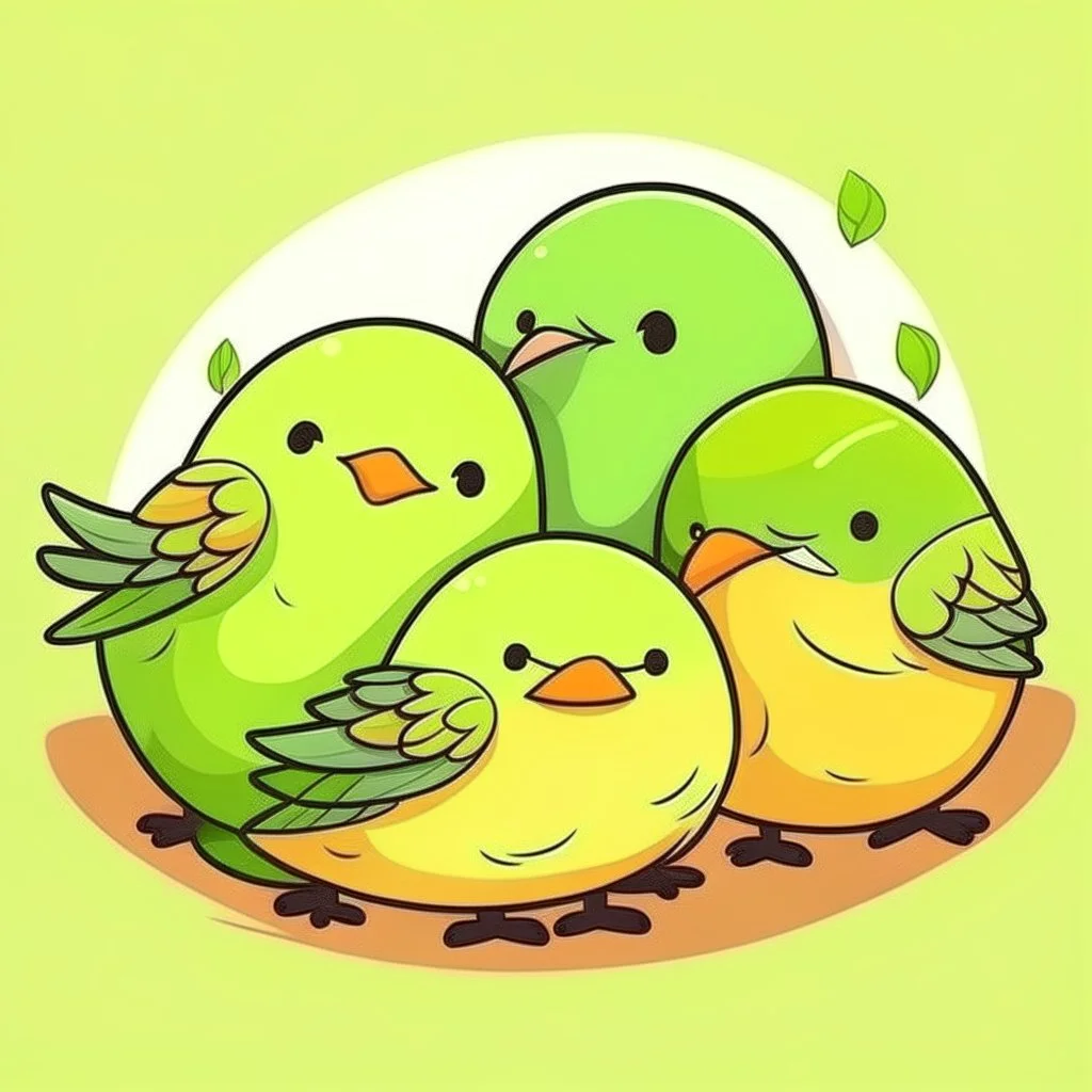 little birds sleeping cartoon