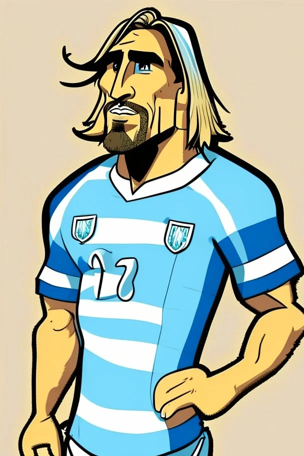 Gabriel Batistuta Argentine football player cartoon 2d