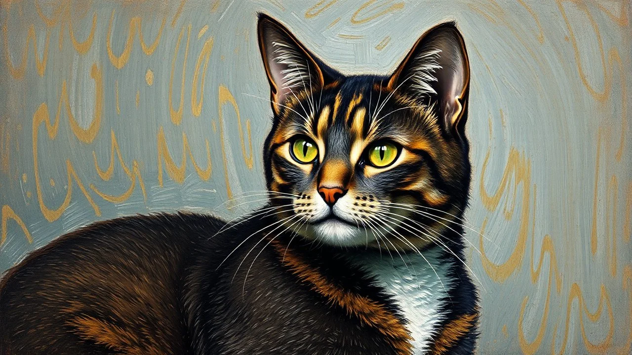 Portrait of a cat by Van Gogh