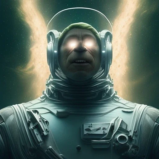 [[The Hulk]] :: [[astronaut suit]] :: [[floating in space near a galaxy]] :: [[head and shoulders portrait, 8k resolution concept art portrait by Greg Rutkowski, Artgerm, WLOP, Alphonse Mucha, dynamic lighting, hyperdetailed, intricately detailed, Splash art, trending on Artstation, triadic colors, Unreal Engine 5, volumetric lighting]]