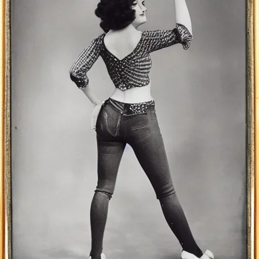 selfie Ziegfeld Girl on jeans