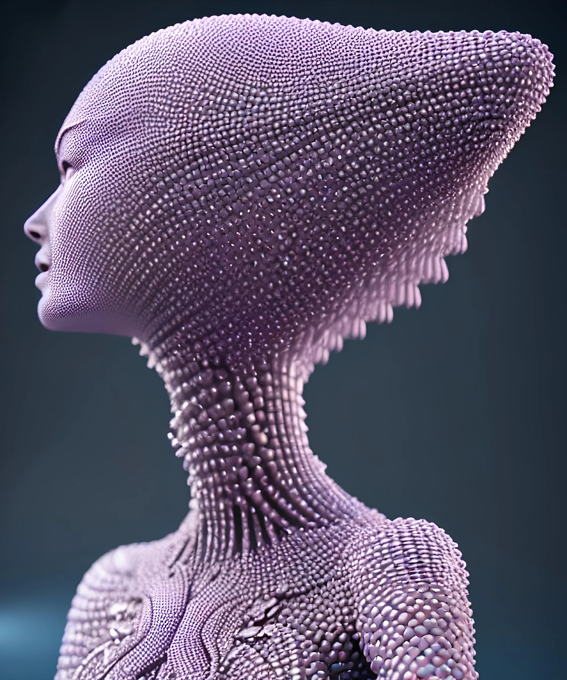 An otherworldly alien women made of crystal ,mythical,fantasy , magnificent, majestic, highly intricate, Realistic photography, incredibly detailed, ultra high resolution, 8k, complex 3d render, cinema 4d.