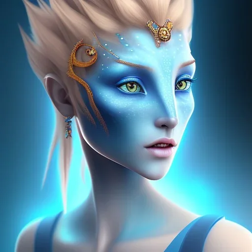 Blue Wearing make up avatar in pandora