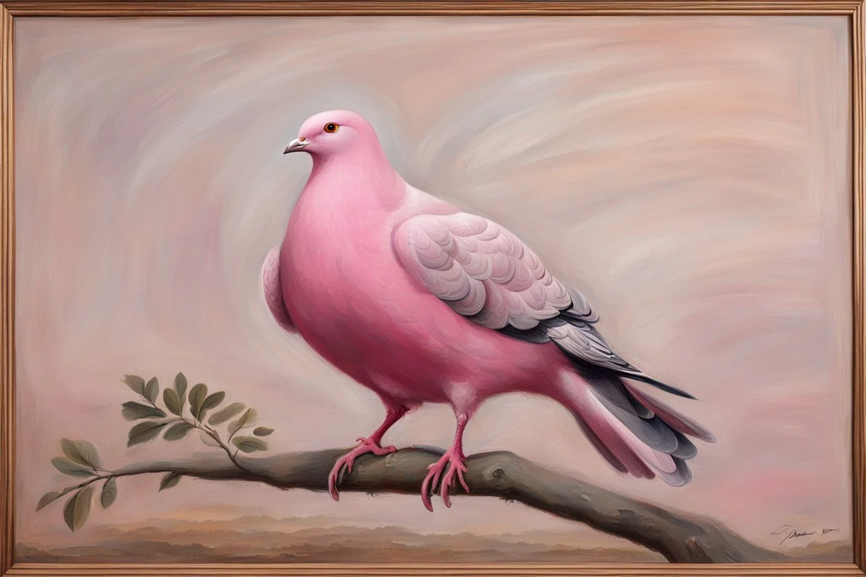 pink Pigeon 19th painting