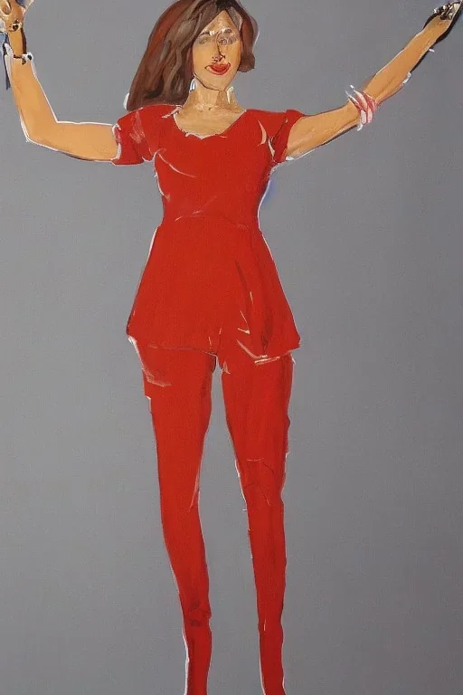 Full body portrait, painting, medium shot lady style of Vashti Harrison