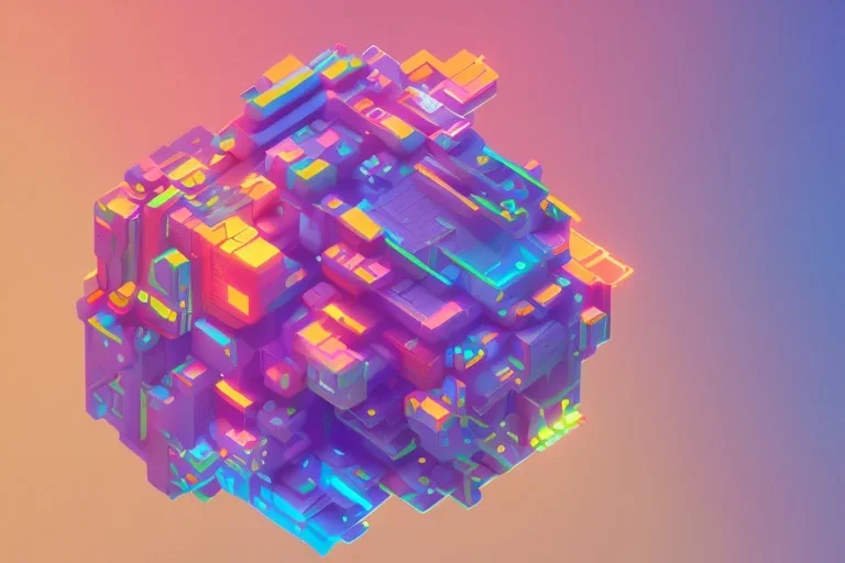 3D colorful geometric installation, simplistic, studio lighting, C4D, 16k, Behance, Artstation, centered, top down camera, vibrant