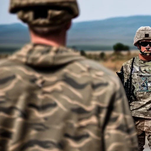 Soldier wearing tiger stripe camouflage