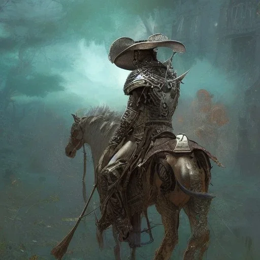 Insanely detailed photograph of an “portrait of an D&D Echo Knight wearing a ivy colored charro”, intricate cowboy hat, stern clear face and hyperdetailed painting by Ismail Inceoglu Huang Guangjian and Dan Witz CGSociety ZBrush Central fantasy art album cover art,8K, hdr, epic, mysterious, ominous, hands focused on a glowing D20, jewelry, motivated