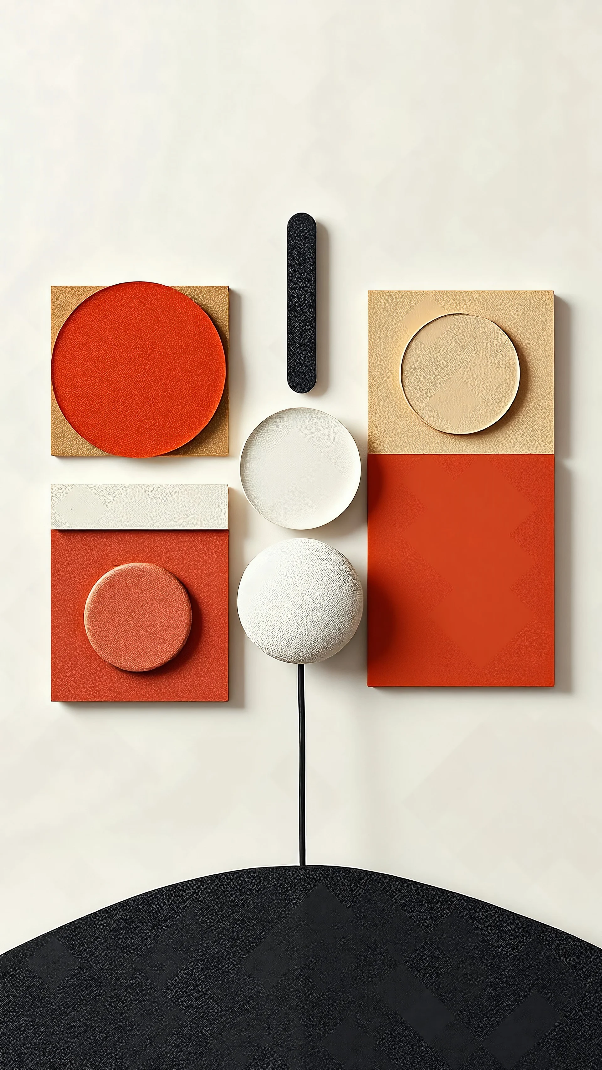 Surrealism, minimalistic shape arrangements, wallpaper