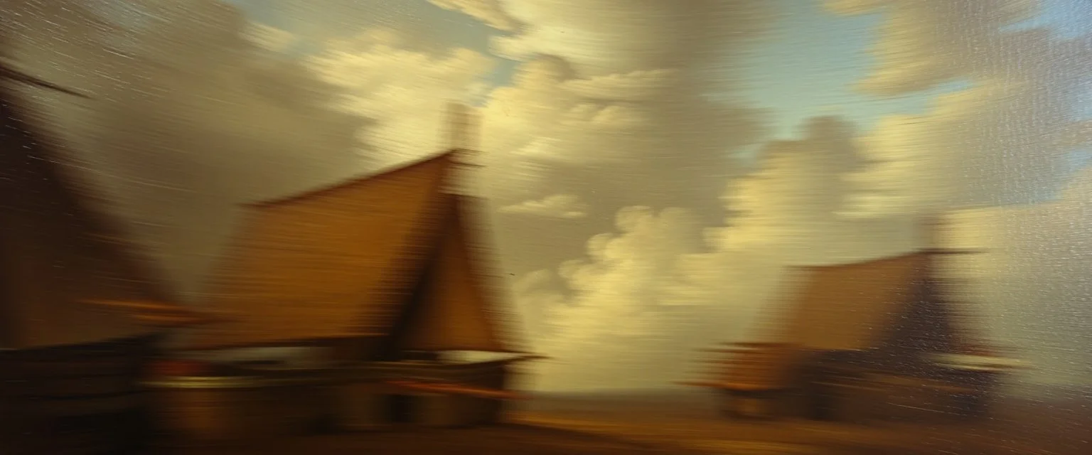 master oil painting by Rembrandt, motion blur sickness