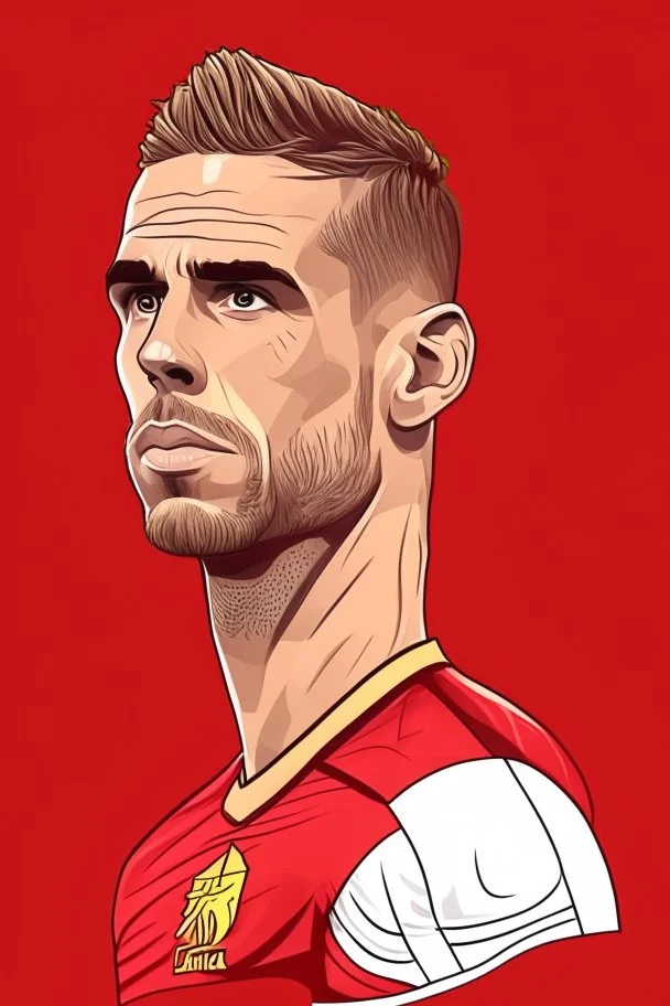 Jordan Henderson English football player cartoon 2d