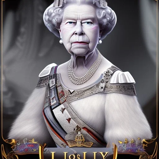 queen elizabeth, dramatic, dramatic lighting, pixar style, volumetric lighting, hyperrealism, 8k, high quality, photorealistic, lot of details