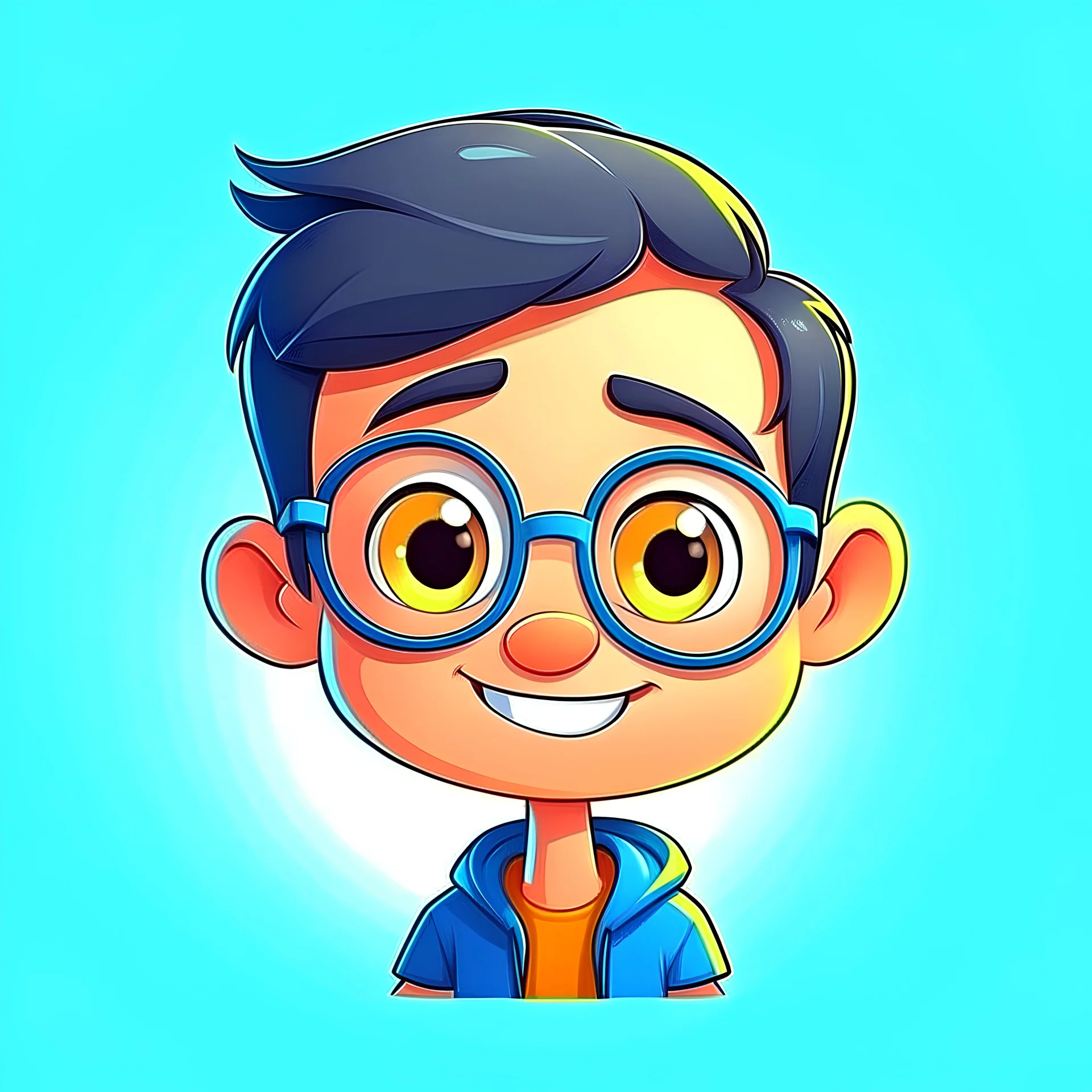 a funny and smart boy ai cartoon profile picture