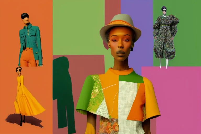 whimsical arafed nonsense, patchwork vibe, whimsical downtown street, (((exaggerated body parts))), (((oversize head))), sharp color contrasts, amazing shadows, (((exaggerated limbs and head))), minimal cozy, warm palette, bright bold warm summer green yellow orange black colors, color leak, heavily distorted views, amazing parallels, amazing reflections, schematic figures