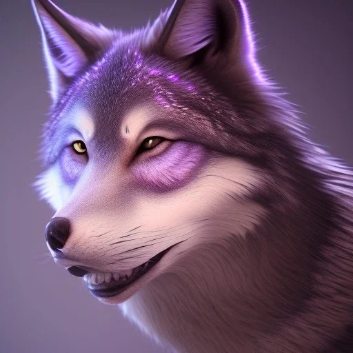 Purple Wolf, 8K, cinematic lighting, sharp focus, masterpiece, expert