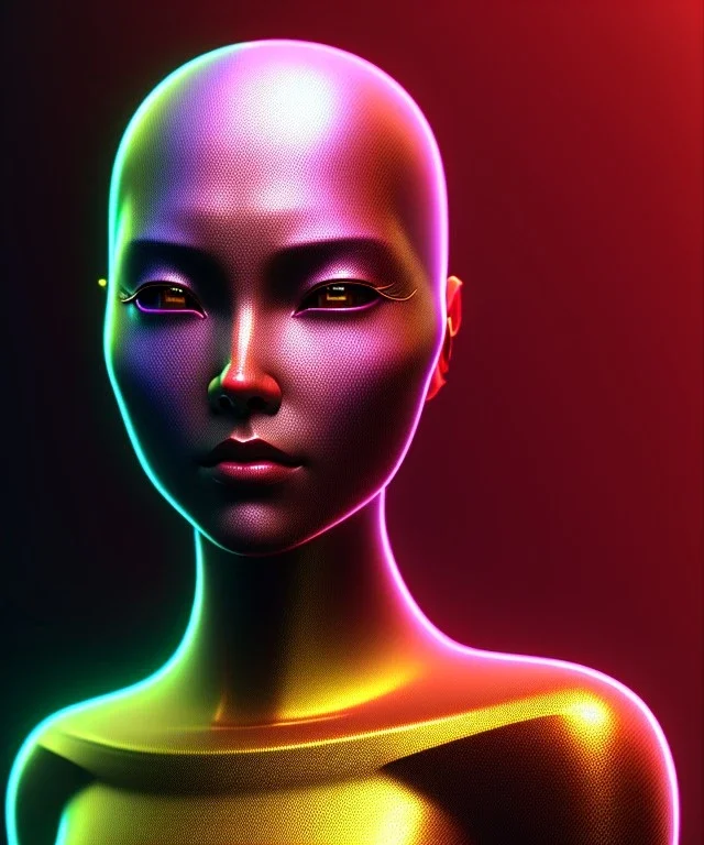 Medium Close Up Portrait, Front image. cyberpunk Asian woman, pink short hair. rabbit mask, latex suit. Red, black, gold, color. Punk style. Gradient background. Avatar image, highly detailed, concept art, smooth, unreal engine 5, god rays, ray tracing, RTX, lumen lighting, ultra detail, volumetric lighting, 3d, finely drawn, high definition, high resolution.