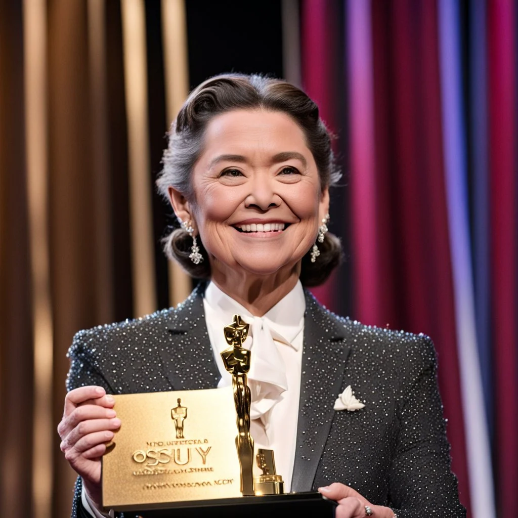 Lily Pons accepting her Oscar Award.