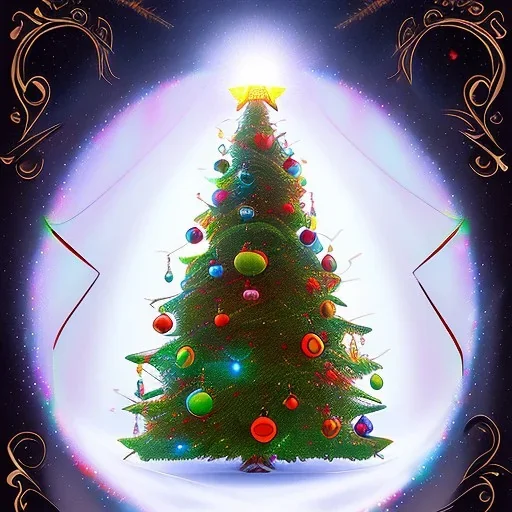 christmass tree, cartoon style