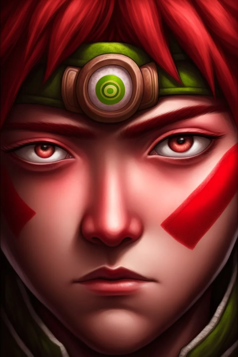 Portrait of gaara, from Naruto anime