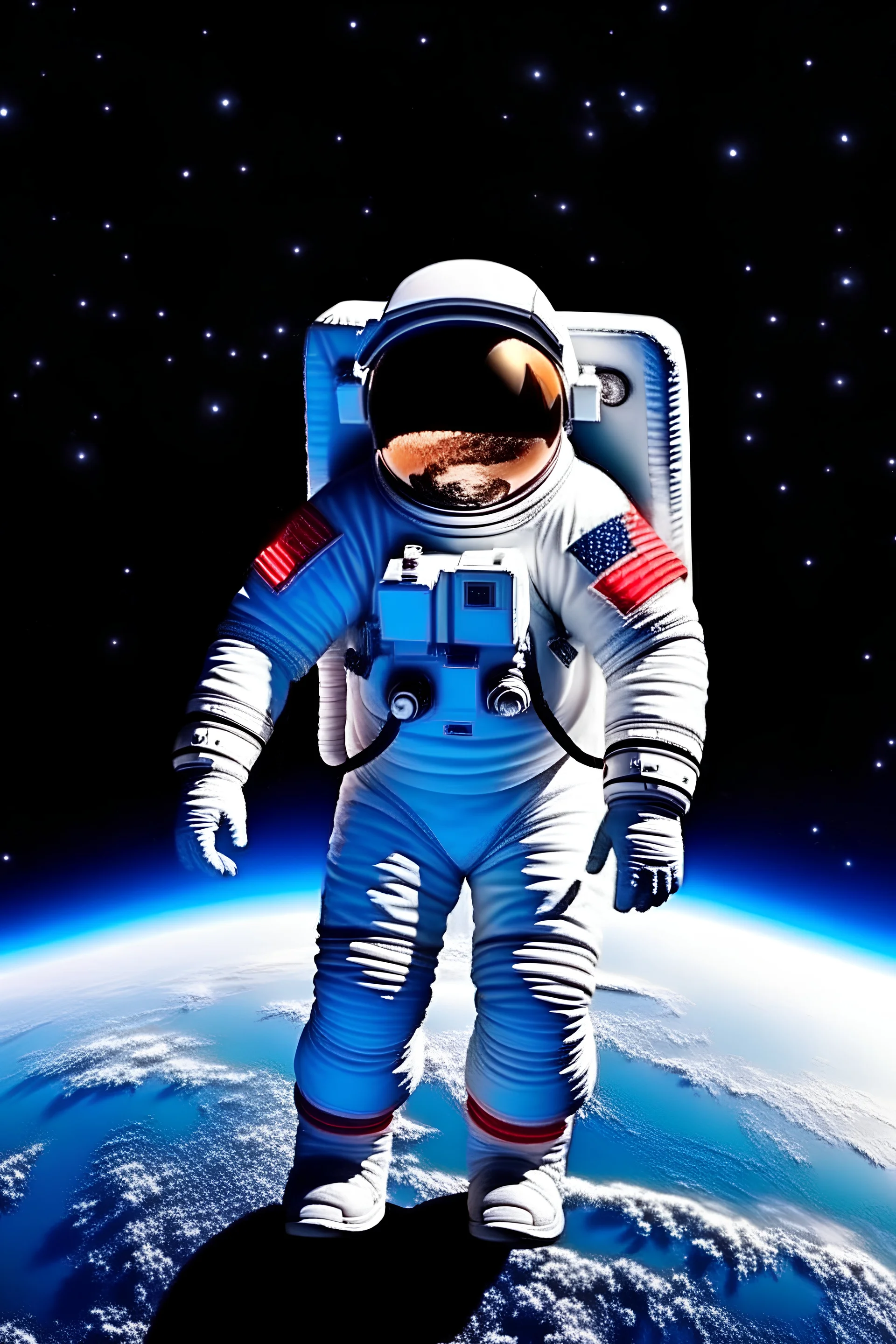 космонавт рекламирует планету Земля