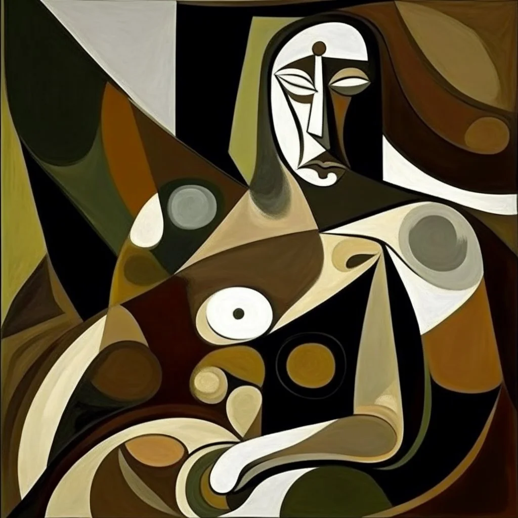 picasso abstract brown woman lying more cubism