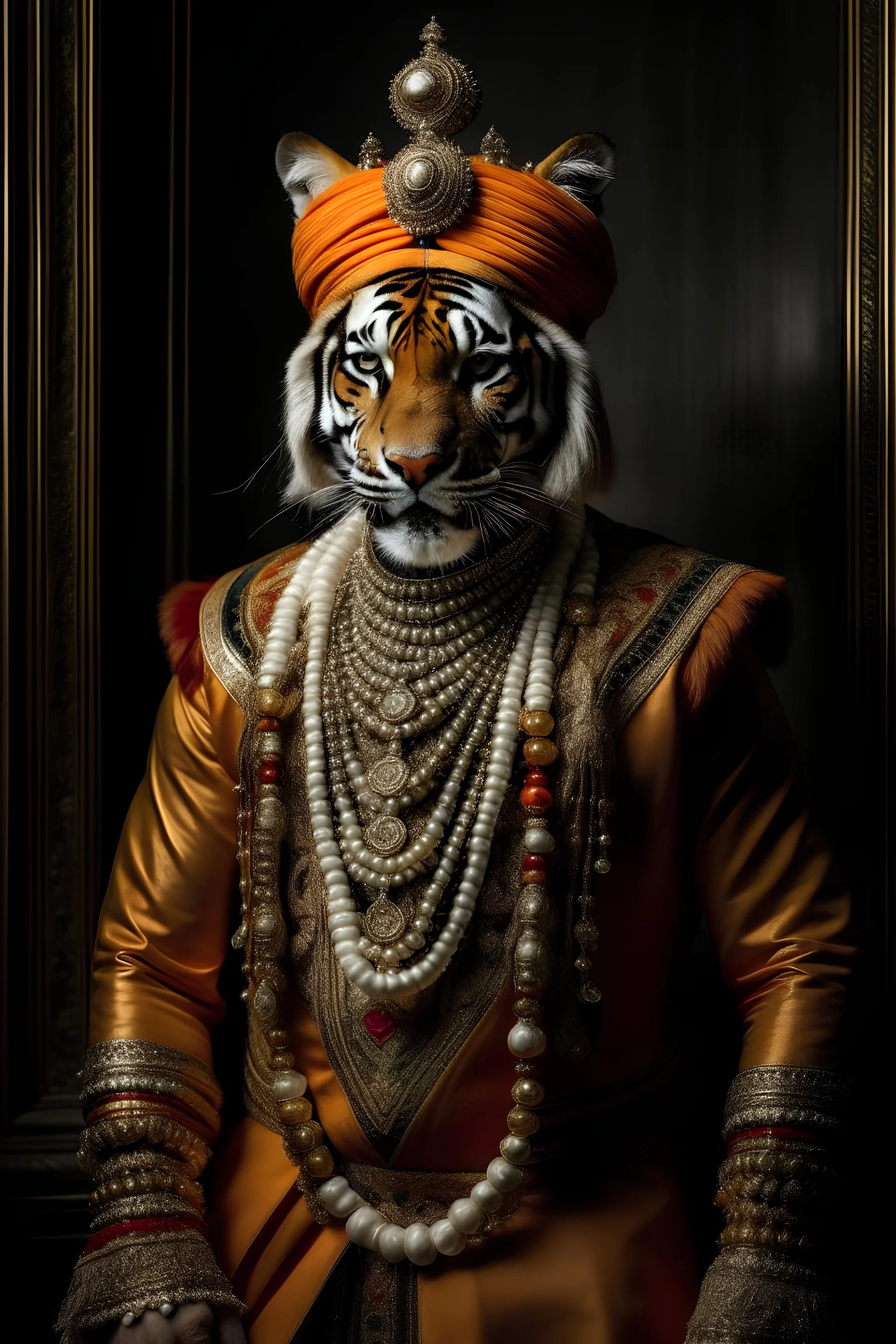 tiger in maharaja outfit