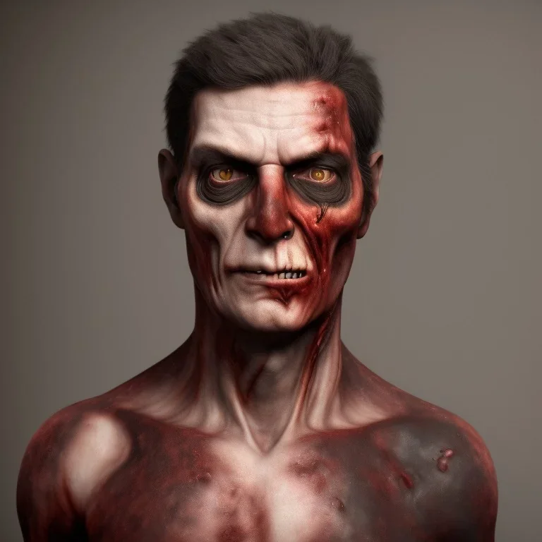 portrait of a zombie superhero