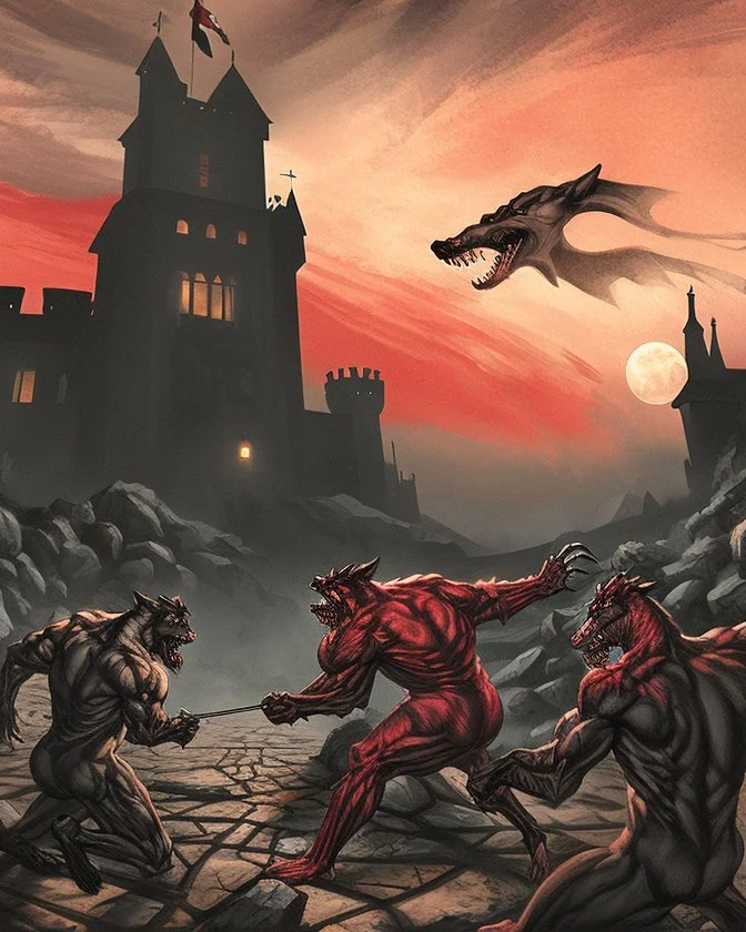 A battle between bloodsuckers and werewolves with Dracula in Pennsylvania Castle