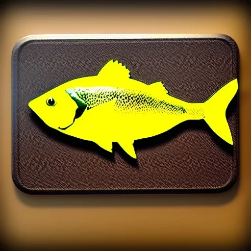 game icon, tilapia fish over cutting board, stylized 3d