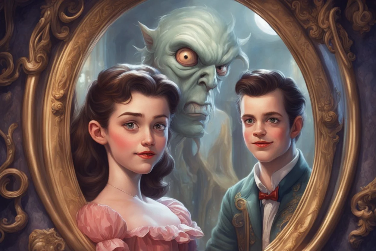 With the help of a magic mirror, the Monster found out that Gaston was seriously attracted to the slightly eccentric young daughter of a local inventor, who was recognized as one of the most beautiful girls. The monster had never seen this girl, but he had also heard that people considered her to be out of this world.