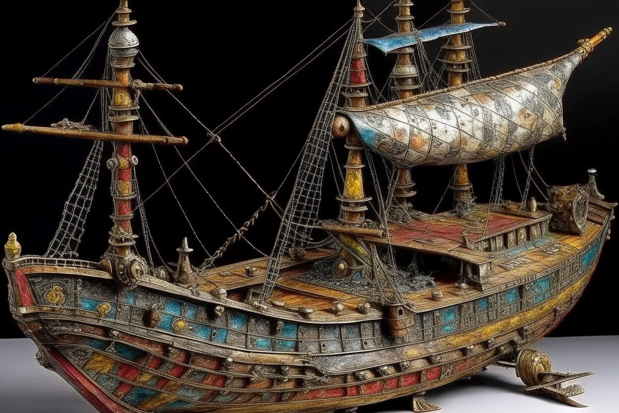 Mechanical pirate ships painted by Claude Monet