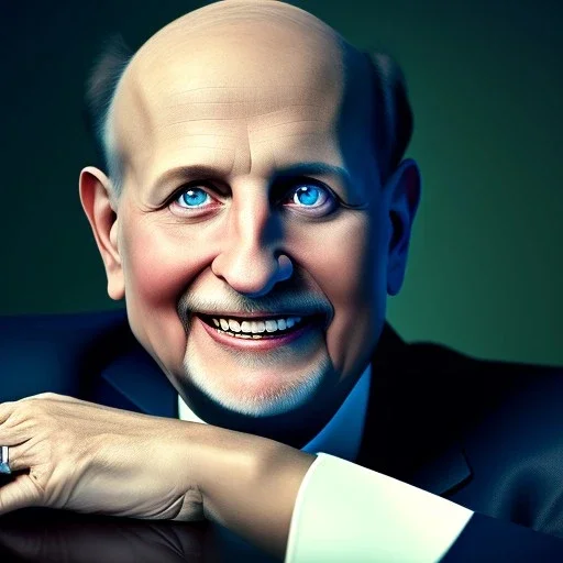 Pixar style Jim Cramer excited, grinning