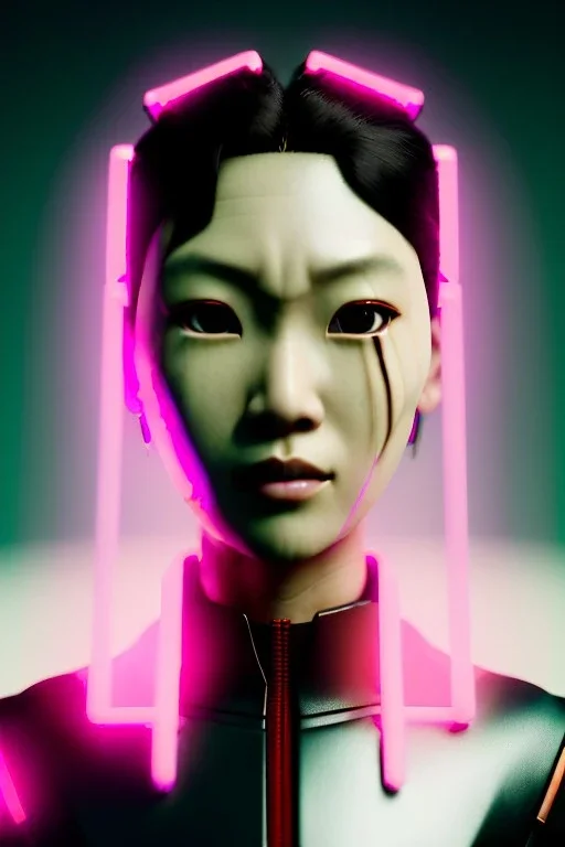 portrait, Asian cyborg woman, samurai warrior :: symmetry photography, cyberpunk style, cyborg eyes, pink hair :: wires connect, perfect eyes, samurai helmet, tiger mask, black samurai army, katana, ghost in the shell, pink, white, black, glow eyes, cinematic, Ultra realistic, dark scene, soft color, highly detailed, unreal engine 5, RTX, ultra detail, 3d, finely drawn, high definition.