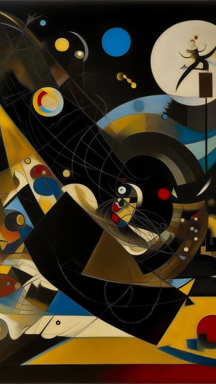 A blackish brown demented dimension painted by Wassily Kandinsky