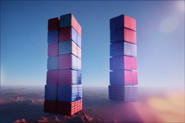 Rubiks cube skyscraper tower