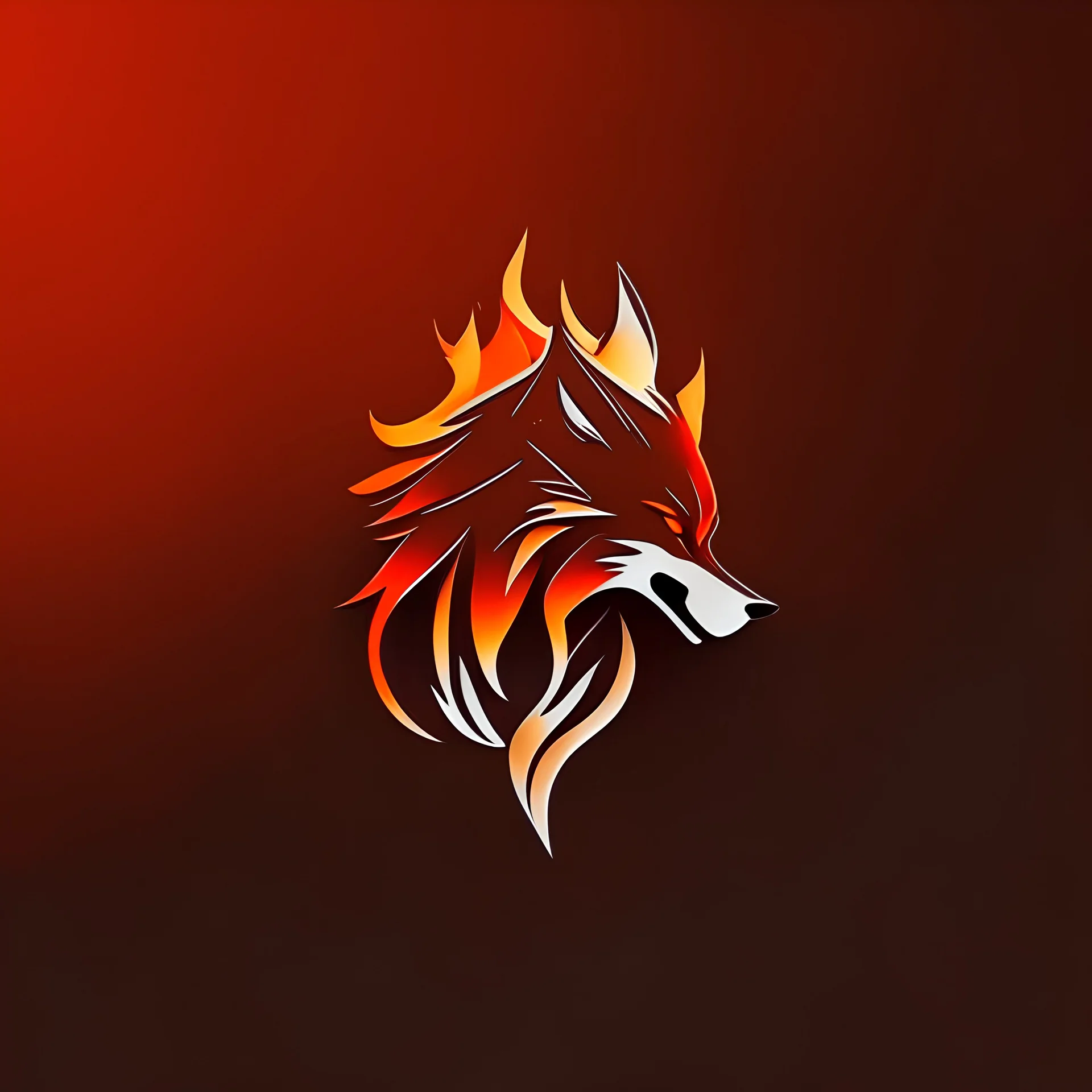 wolf fire logo minimalist