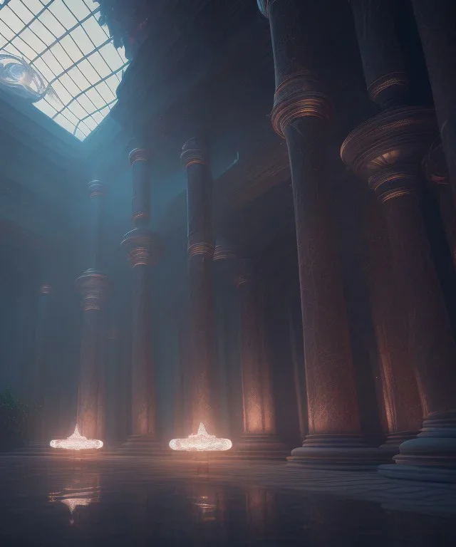 celestial, temple, other wordly, unreal engine, cinematic lighting, octane render, photo realistic, ambiance