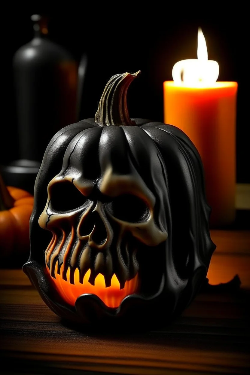 Grim ripper pumpkin candle, Halloween