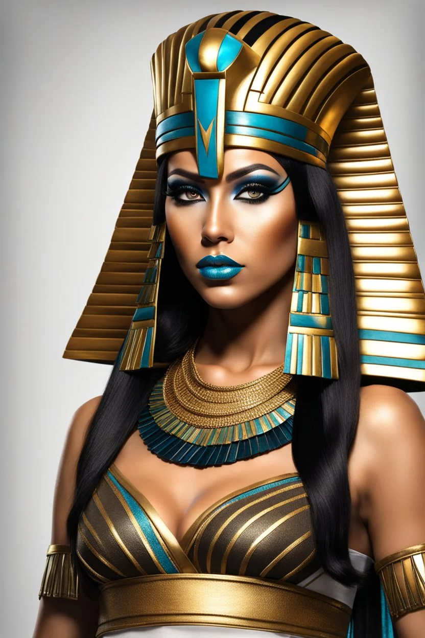 full body Cleopatra, pharaoh makeup, full body shot, written by Orcinus Orca, Ultra detail face