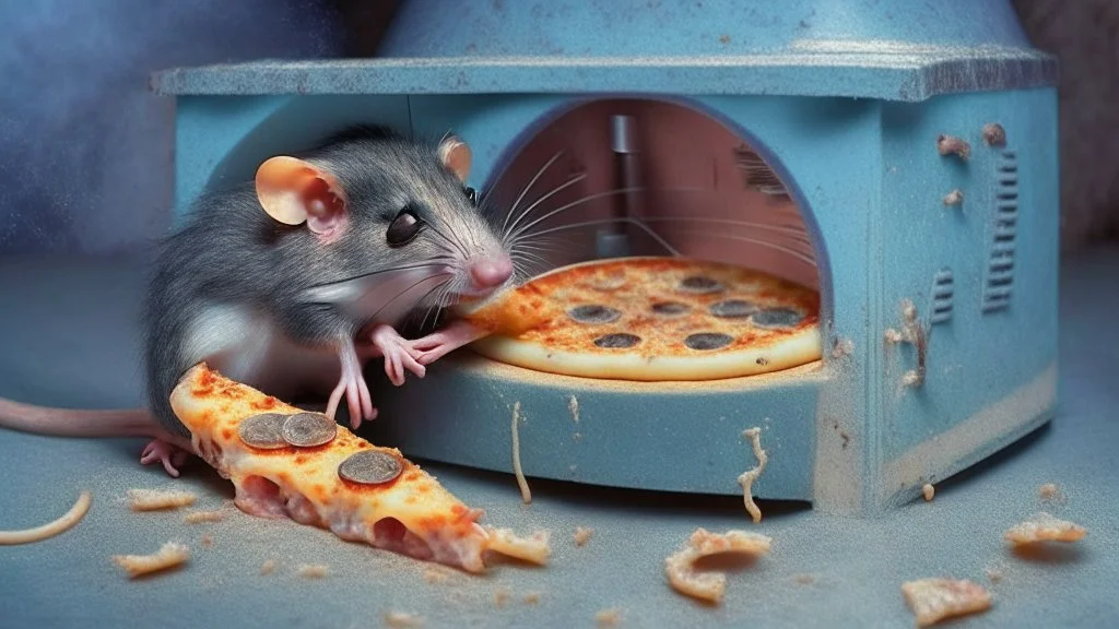 Pet rat in pizza mixer