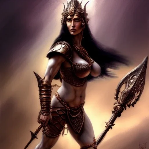 ultra detailed portrait of beautiful Dejah Thoris wearing armor, extremely detailed digital painting, in the style of Luis Royo and A.J. Manzanedo and FRANK FRAZETTA and Earl Norem and fenghua zhong and ruan jia and jeremy lipking and peter mohrbacher, mystical colors, rim light, beautiful lighting, 8 k, stunning scene, raytracing