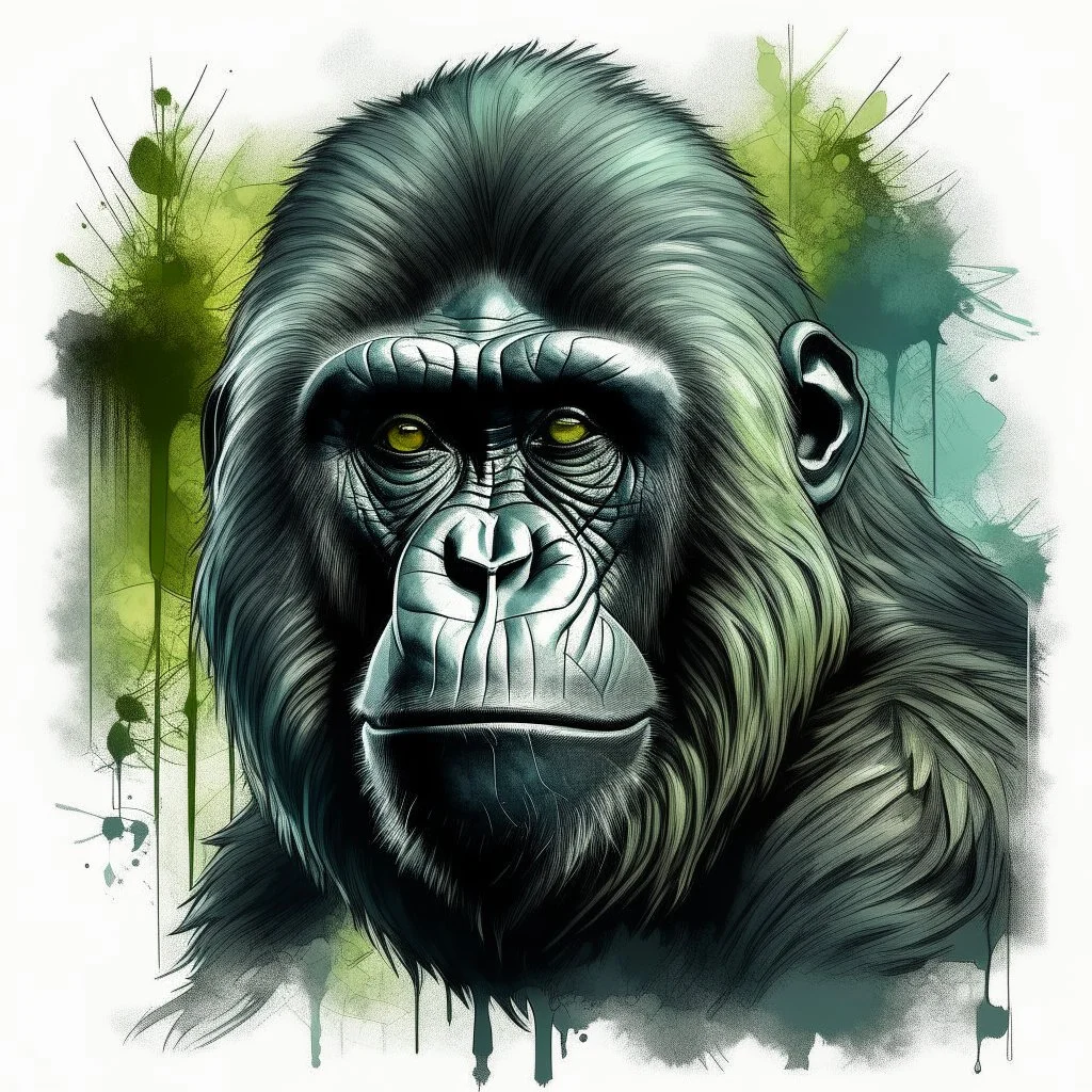 Art illustration gorilla