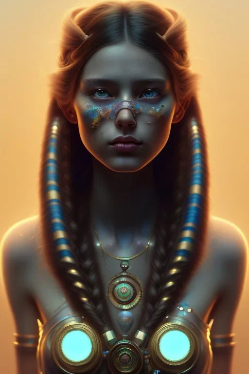 girl, cute, beautiful, Native American, head and shoulders portrait, 8k resolution concept art portrait by Greg Rutkowski, Artgerm, WLOP, Alphonse Mucha dynamic lighting hyperdetailed intricately detailed Splash art trending on Artstation triadic colors Unreal Engine 5 volumetric lighting, long hair, brown eyes, black hair, clean face