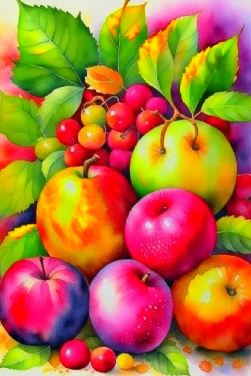 The forbidden fruit, beautiful watercolor painting, realistic, detailed, fine art, soft watercolor, beautiful, radiant, impressionism,